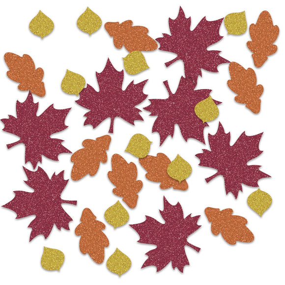 Beistle Fall Leaf Deluxe Sparkle Confetti - Party Supply Decoration for Thanksgiving / Fall