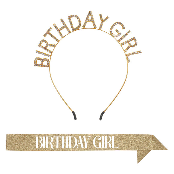 Beistle Birthday Girl Headband & Sash Set  (1/Pkg) Party Supply Decoration : Birthday