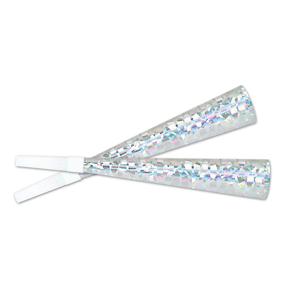 Beistle Silver Prismatic Horn (sold 100 per box) - Party Supply Decoration for General Occasion