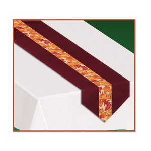 Beistle Autumn Fabric Table Runner - Party Supply Decoration for Thanksgiving / Fall