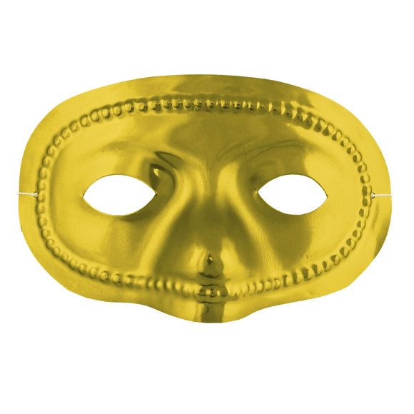 Beistle Gold Metallic Half Mask (Sold Individually) - Party Supply Decoration for General Occasion