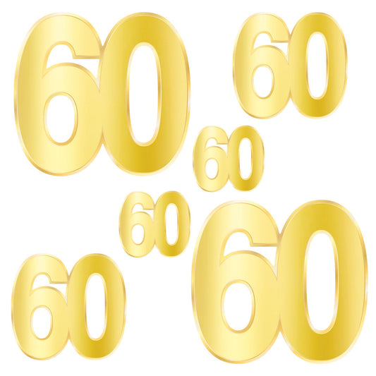 Beistle Foil   60  Birthday Cutouts   (6/Pkg) Party Supply Decoration : 60th Birthday