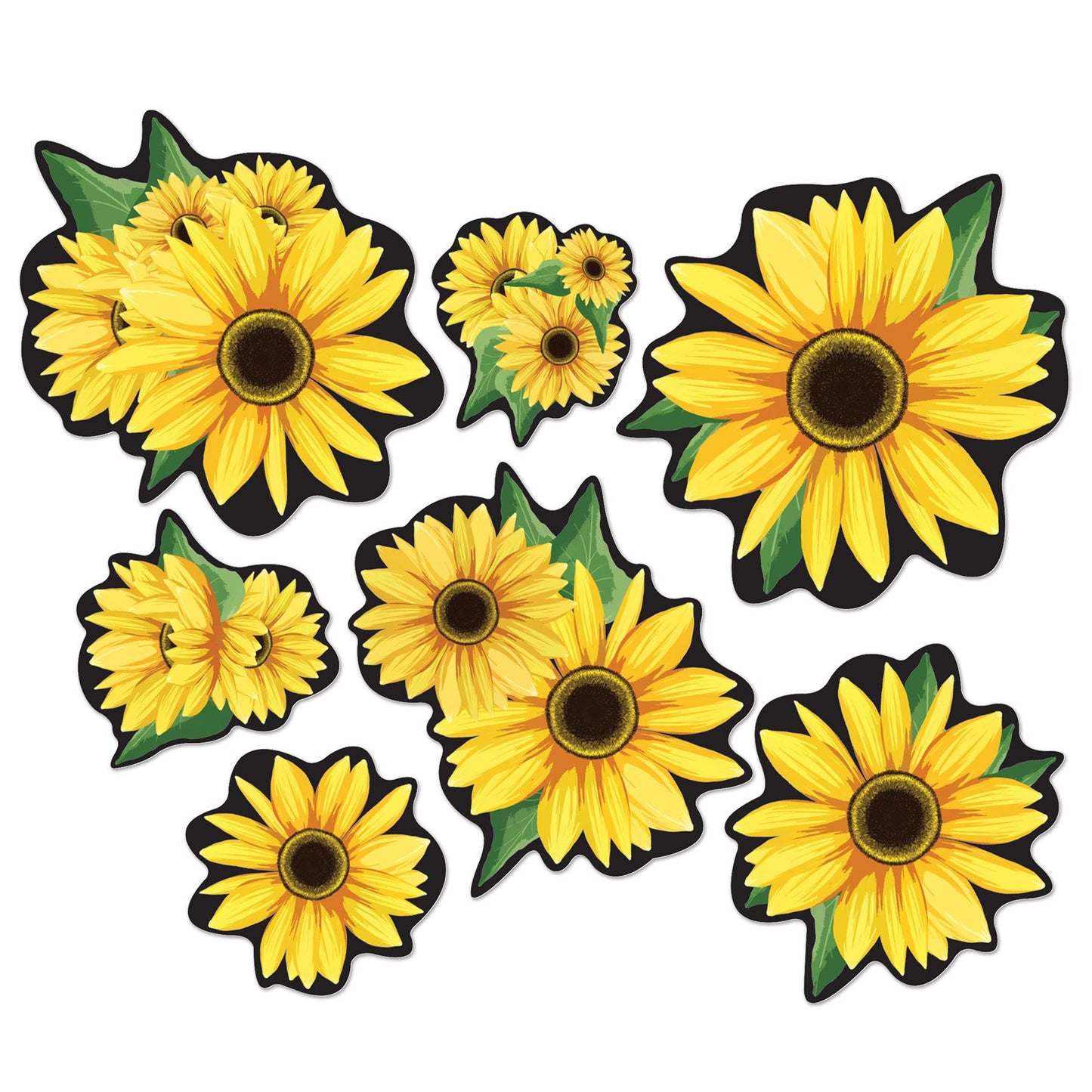 Beistle Sunflower Cutouts   (7/Pkg) Party Supply Decoration : Spring / Summer