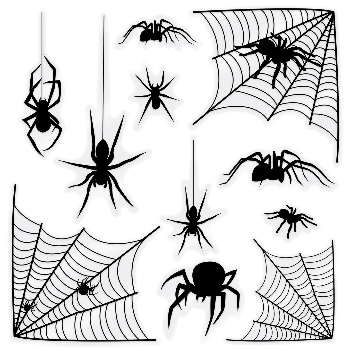 Spider & Spider Web Silhouette Clings