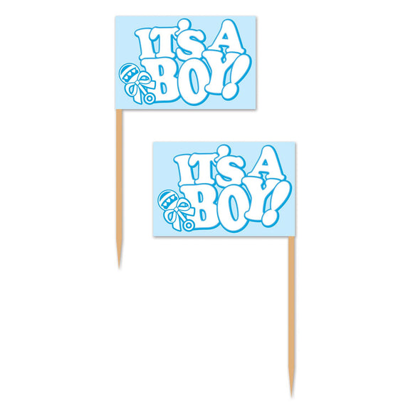 Beistle It's A Boy! Picks (50/pkg) - Party Supply Decoration for Baby Shower