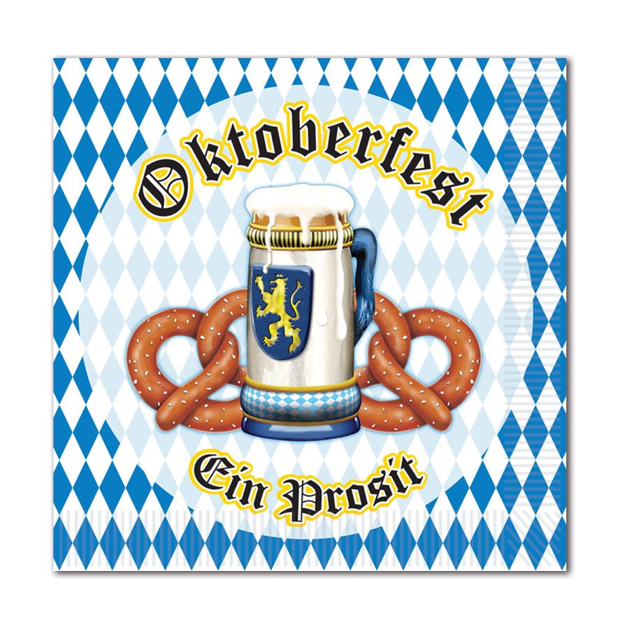 Beistle Oktoberfest Beverage Napkins (16/Pkg) - Party Supply Decoration for Oktoberfest