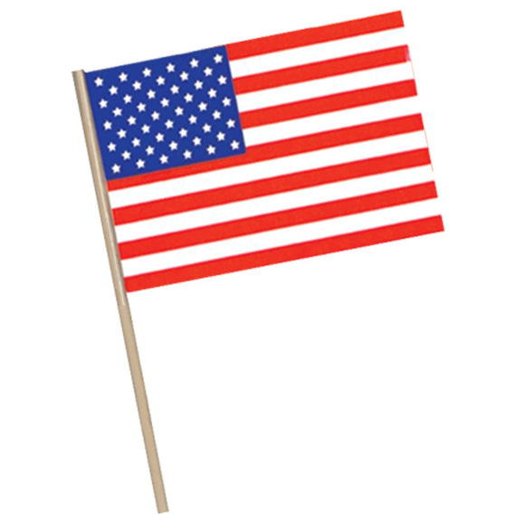Beistle Plastic American Flag (4 in x 6 in) - Party Supply Decoration for Patriotic