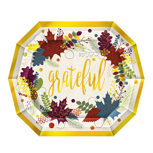 Beistle Friendsgiving Dessert Plates - Party Supply Decoration for Thanksgiving / Fall