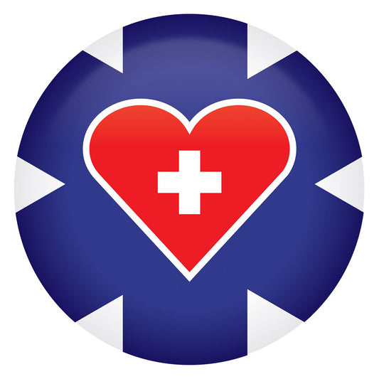 Beistle Medical Star Icon with Heart Button - Party Supply Decoration for Patriotic