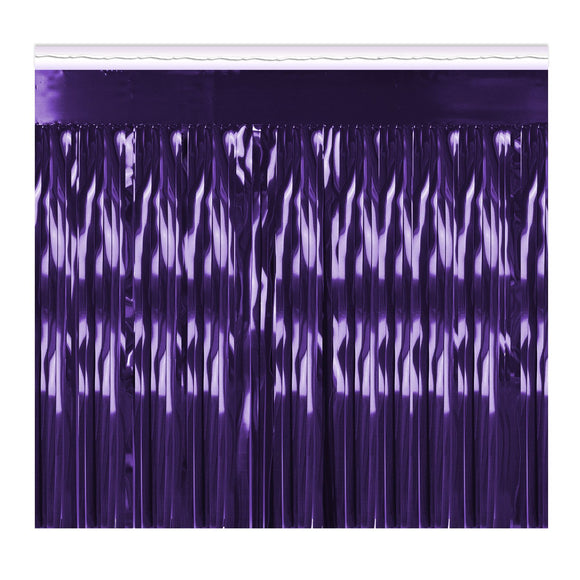 Beistle Purple 1-Ply Metallic Fringe Drape - Party Supply Decoration for General Occasion