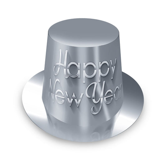 Beistle Silver New Year Hi-Hat - 25 Per Package   Party Supply Decoration : New Years