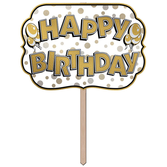 Beistle Foil Happy Birthday Yard Sign 10 in  x 140.5 in   Party Supply Decoration : Birthday