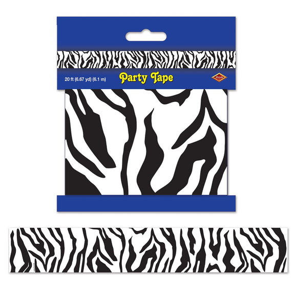 Beistle Zebra Print Party Tape - Party Supply Decoration for Jungle