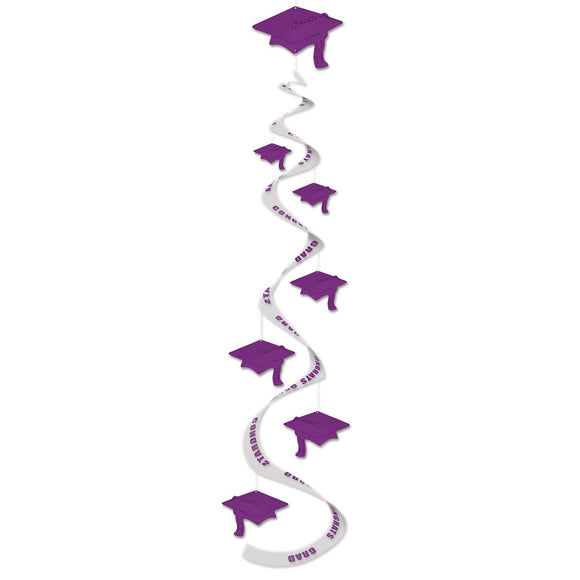 Beistle Printed Grad Cap Whirls - Party Supply Decoration for Graduation
