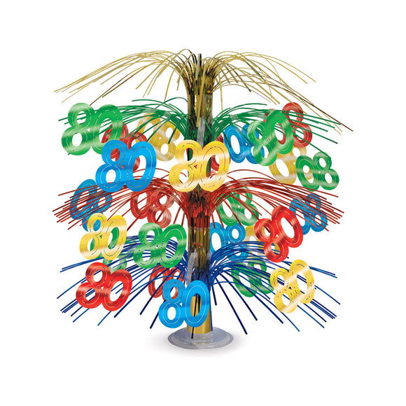 Beistle 80th Cascade Centerpiece 18 in  (1/Pkg) Party Supply Decoration : Birthday-Age Specific