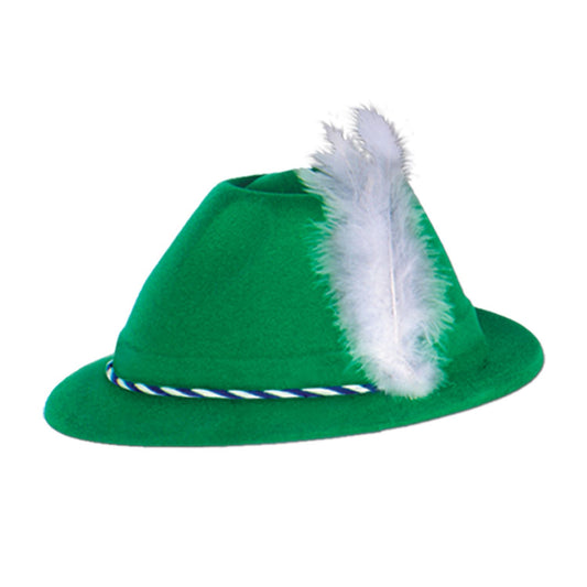 Beistle Green Velour Tyrolean Hat   Party Supply Decoration : Oktoberfest