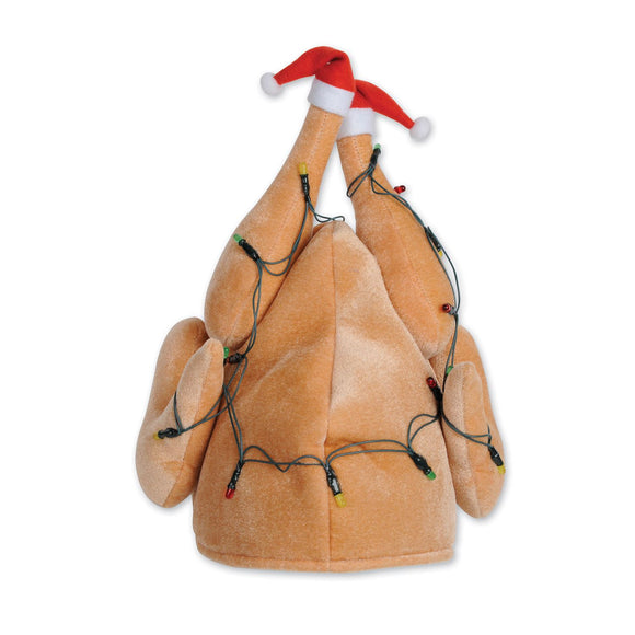 Beistle Plush Light-Up Christmas Turkey Hat  (1/Card) Party Supply Decoration : Christmas/Winter
