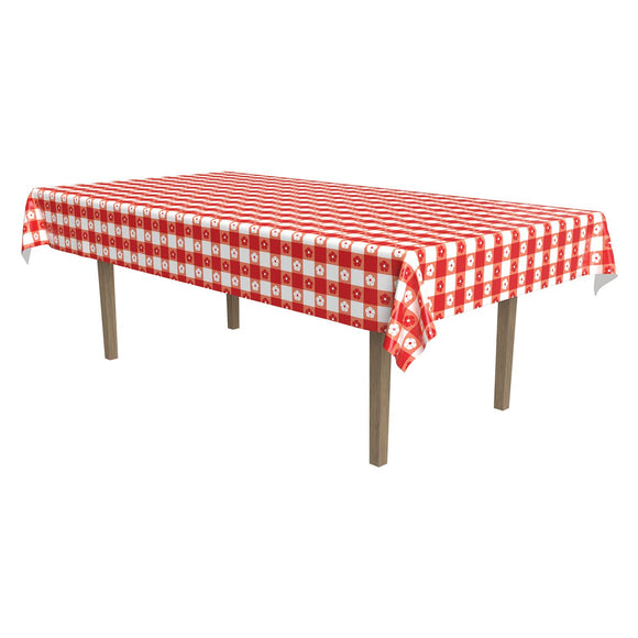 Beistle Plastic Gingham Rectangular Tablecover 54 in  x 108 in  (1/Pkg) Party Supply Decoration : Spring/Summer