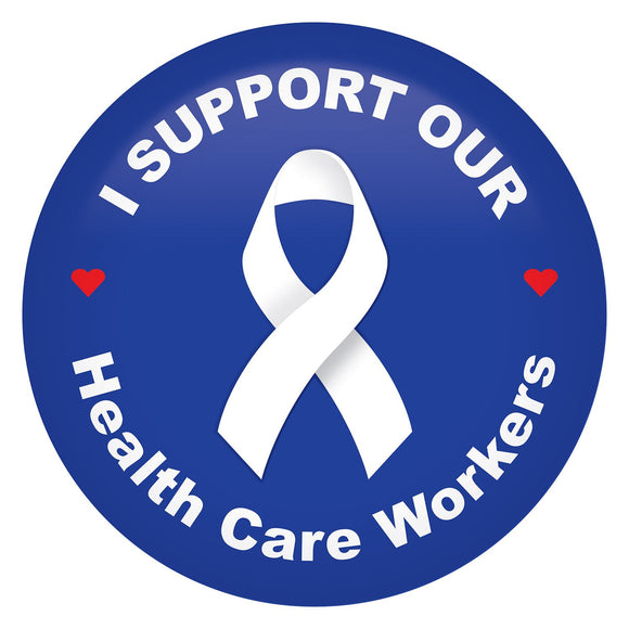 Beistle I Support Our Health Care Workers Button - Party Supply Decoration for Patriotic
