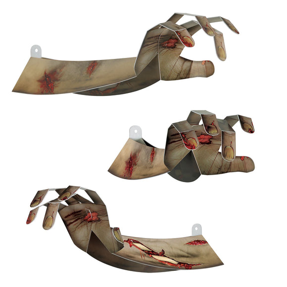 Beistle 3-D Zombie Hands - Party Supply Decoration for Halloween
