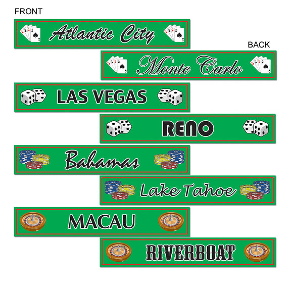 Beistle Gambling Destination St Sign Cutouts 4 in  x 24 in  (4/Pkg) Party Supply Decoration : Casino