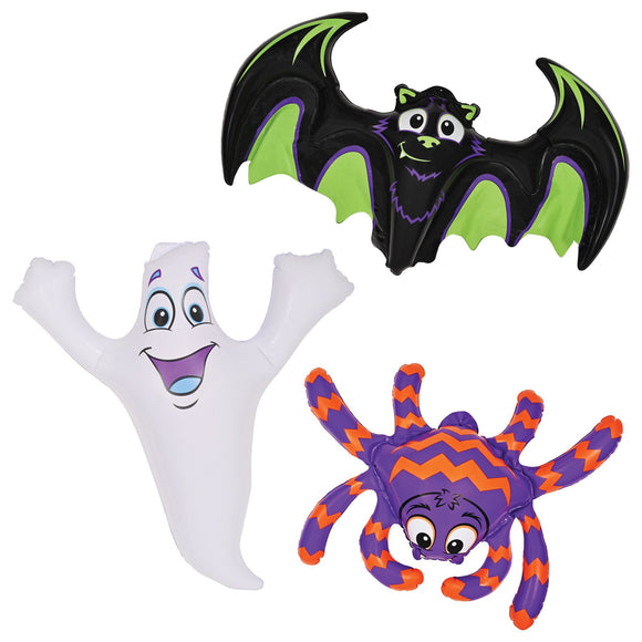 Beistle Inflatable Bat, Ghost & Spider - Party Supply Decoration for Halloween