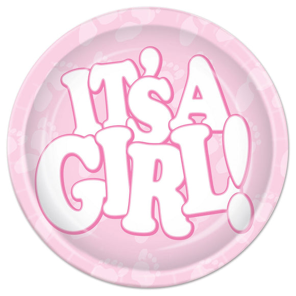Beistle It's A Girl! Plates - Party Supply Decoration for Baby Shower