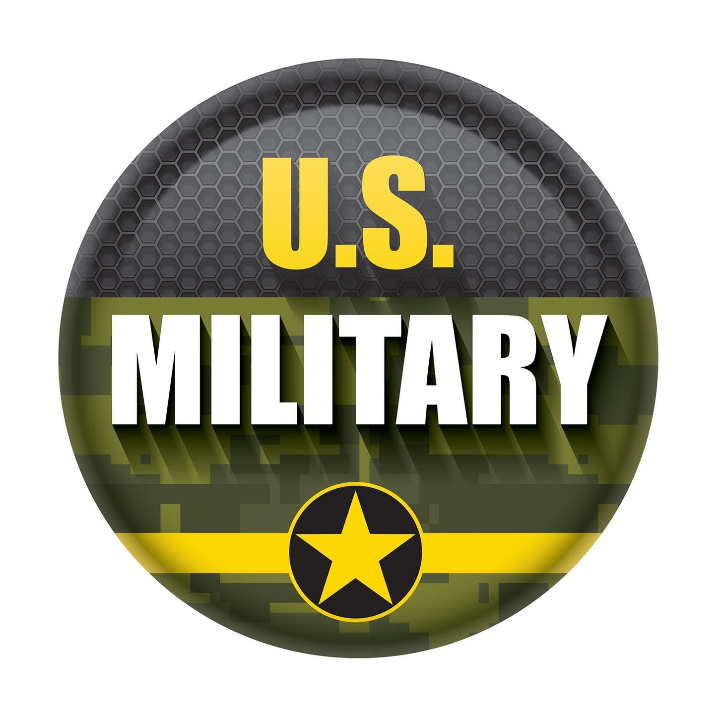 Beistle U.S. Military Button - Party Supply Decoration for Patriotic