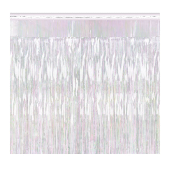 Beistle 2-Ply FR Metallic Fringe Drape - Opalescent - Party Supply Decoration for General Occasion