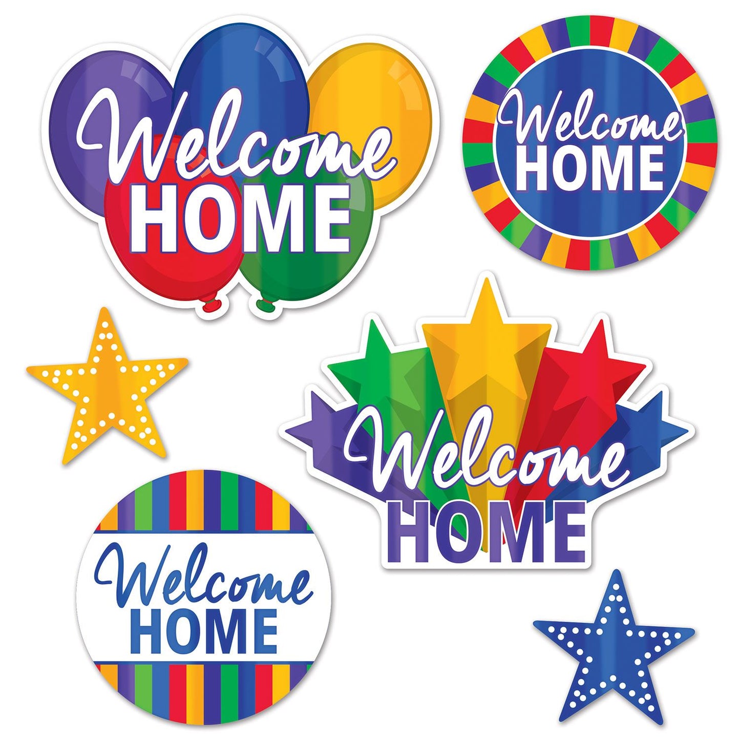 Beistle Foil Welcome Home Cutouts   (6/Pkg) Party Supply Decoration : General Occasion