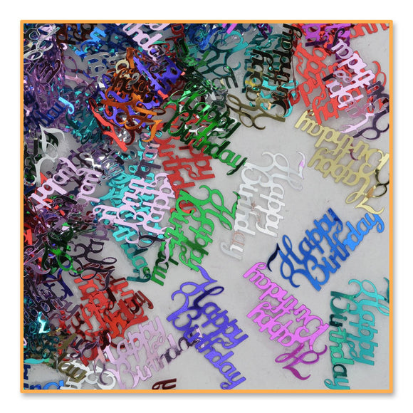 Beistle Happy Birthday Fancy Confetti - Party Supply Decoration for Birthday