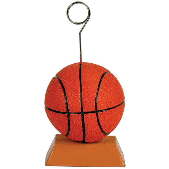 Beistle Basketball Polystone Photo/Balloon Holder - Party Supply Decoration for Basketball