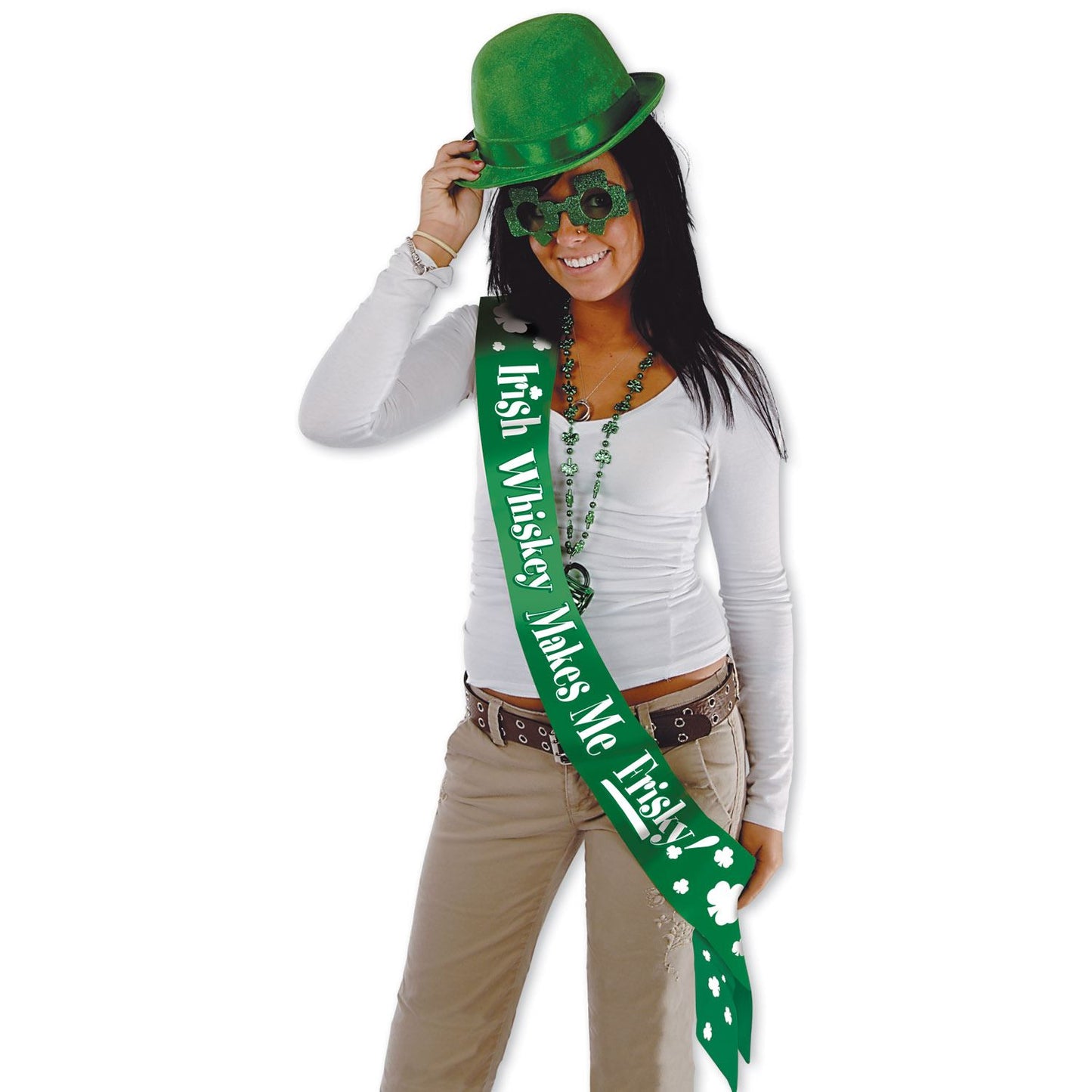 Beistle Irish Whiskey Makes Me Frisky! Satn Sash - Party Supply Decoration for St. Patricks