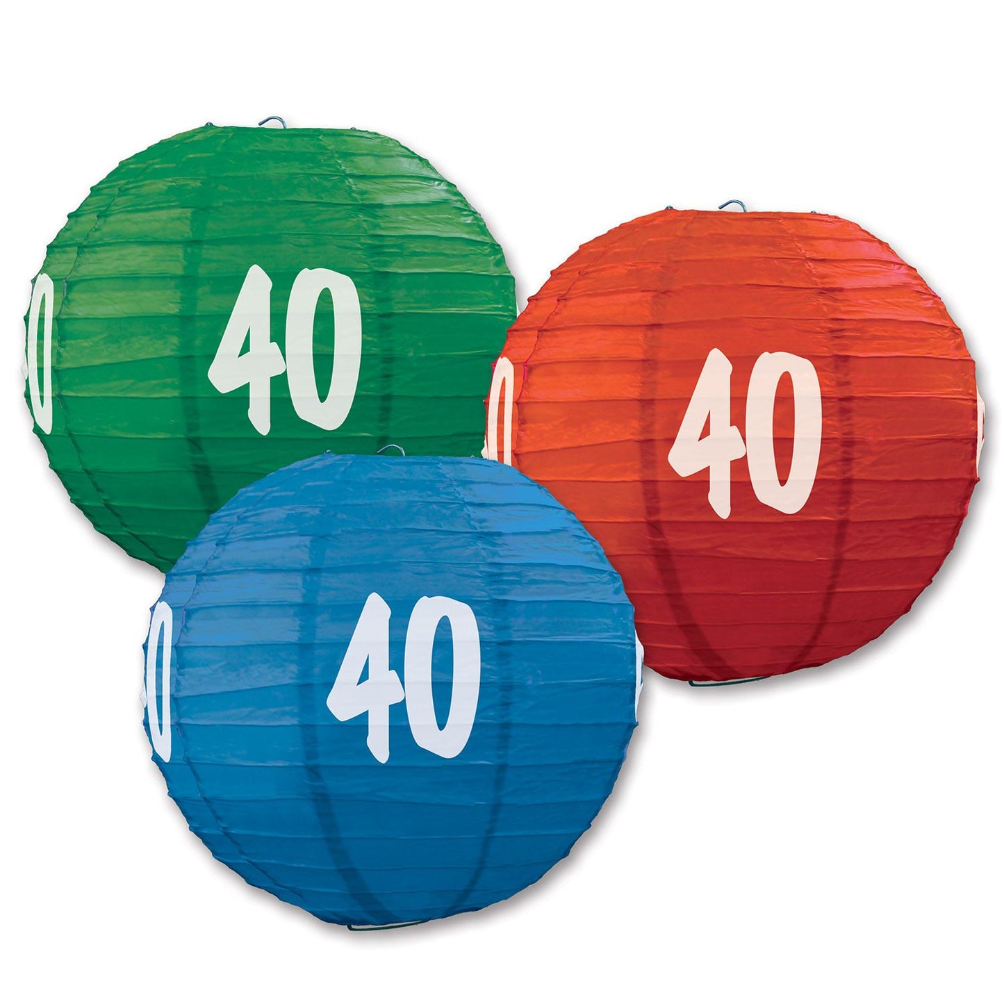 Beistle "40" Paper Lanterns - Party Supply Decoration for Birthday