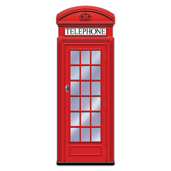 Beistle Jointed Red Phone Booth - Party Supply Decoration for British