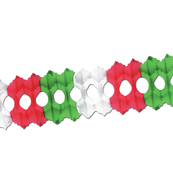 Beistle Red, White, and Green Arcade Garland - Party Supply Decoration for Fiesta / Cinco de Mayo
