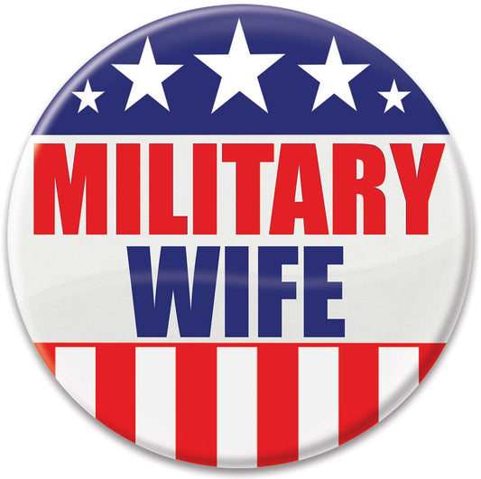 Beistle Military Wife Button - Party Supply Decoration for Patriotic