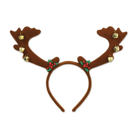 Beistle Reindeer Antlers w/Bells - Party Supply Decoration for Christmas / Winter