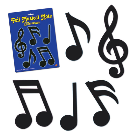 Beistle Foil Musical Note Cutouts  (12/Pkg) Party Supply Decoration : Music