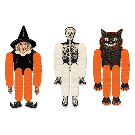 Beistle Vintage Halloween Tissue Dancers - Party Supply Decoration for Halloween-Vintage