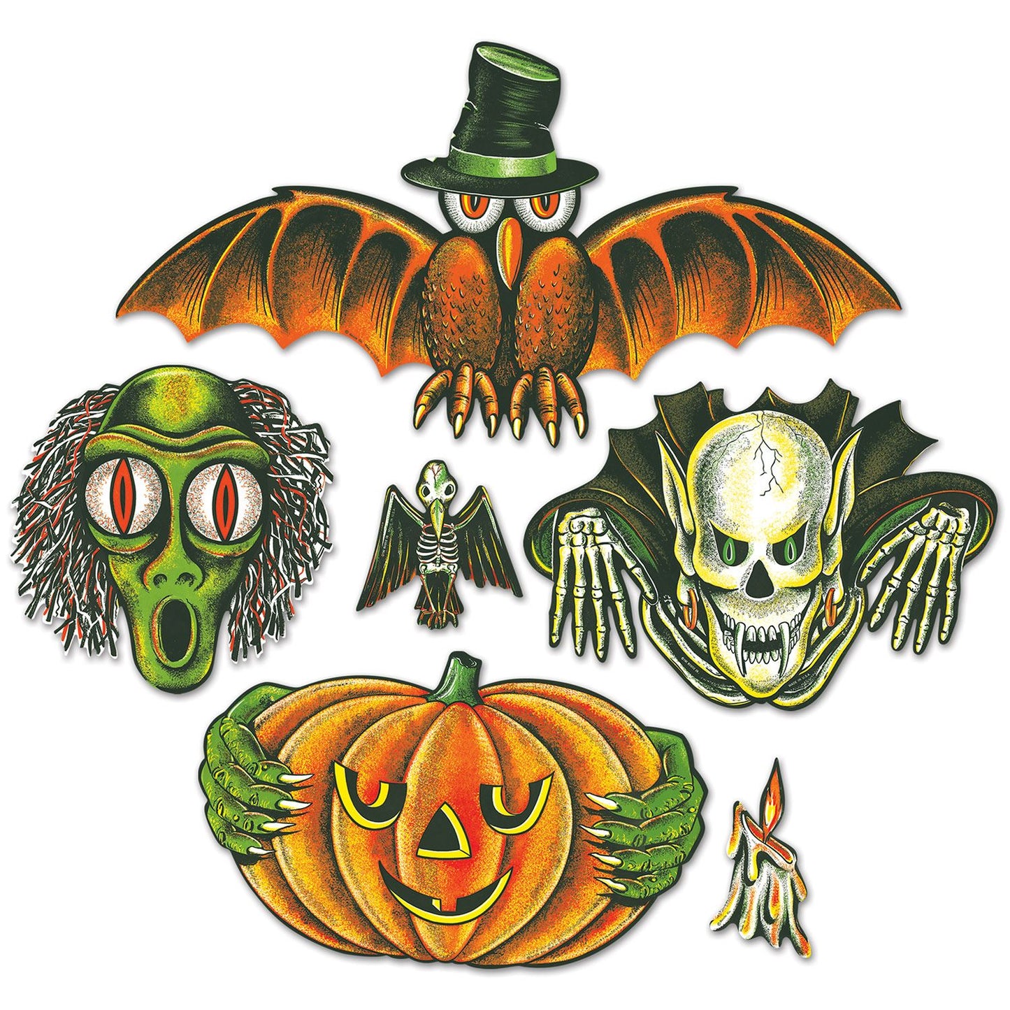 Beistle Vintage Halloween Totem Pole Cutouts   (6/Pkg) Party Supply Decoration : Halloween-Vintage