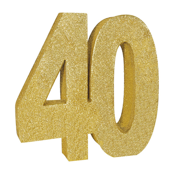 Beistle 3-D Glittered   40  Centerpiece 8 in  x 8 in  x 1 in  (1/Pkg) Party Supply Decoration : Birthday-Age Specific
