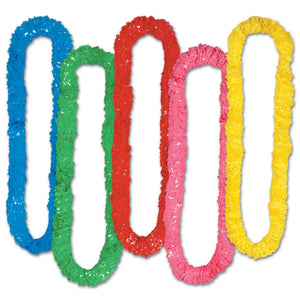 Beistle Assorted Soft Twist Poly Leis (sold 12 per box) - Party Supply Decoration for Luau