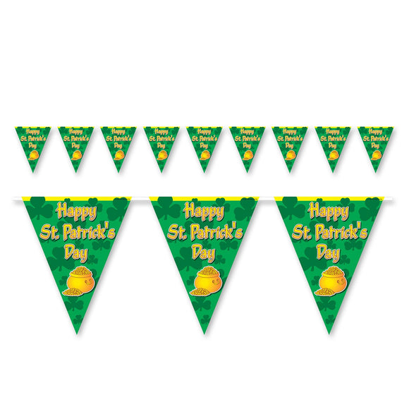 Beistle Happy St. Patrick's Day Pennant Banner 11 in  x 12' (1/Pkg) Party Supply Decoration : St. Patricks