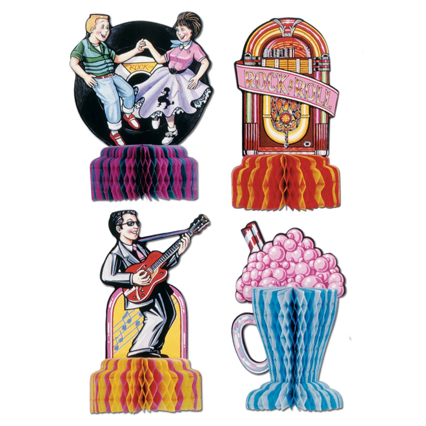 Beistle 50s Rock N Roll Playmates (4/Pkg) - Party Supply Decoration for 50's/Rock & Roll