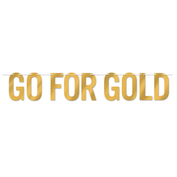 Beistle Foil Go For Gold Streamer 7 in  x 5' (1/Pkg) Party Supply Decoration : Sports