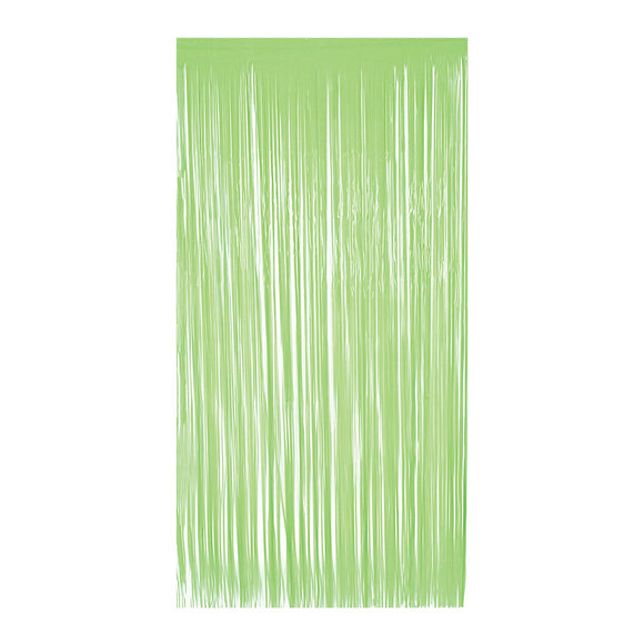 Beistle 1-Ply Plastic Fringe Curtain - Neon Lime - Party Supply Decoration for General Occasion