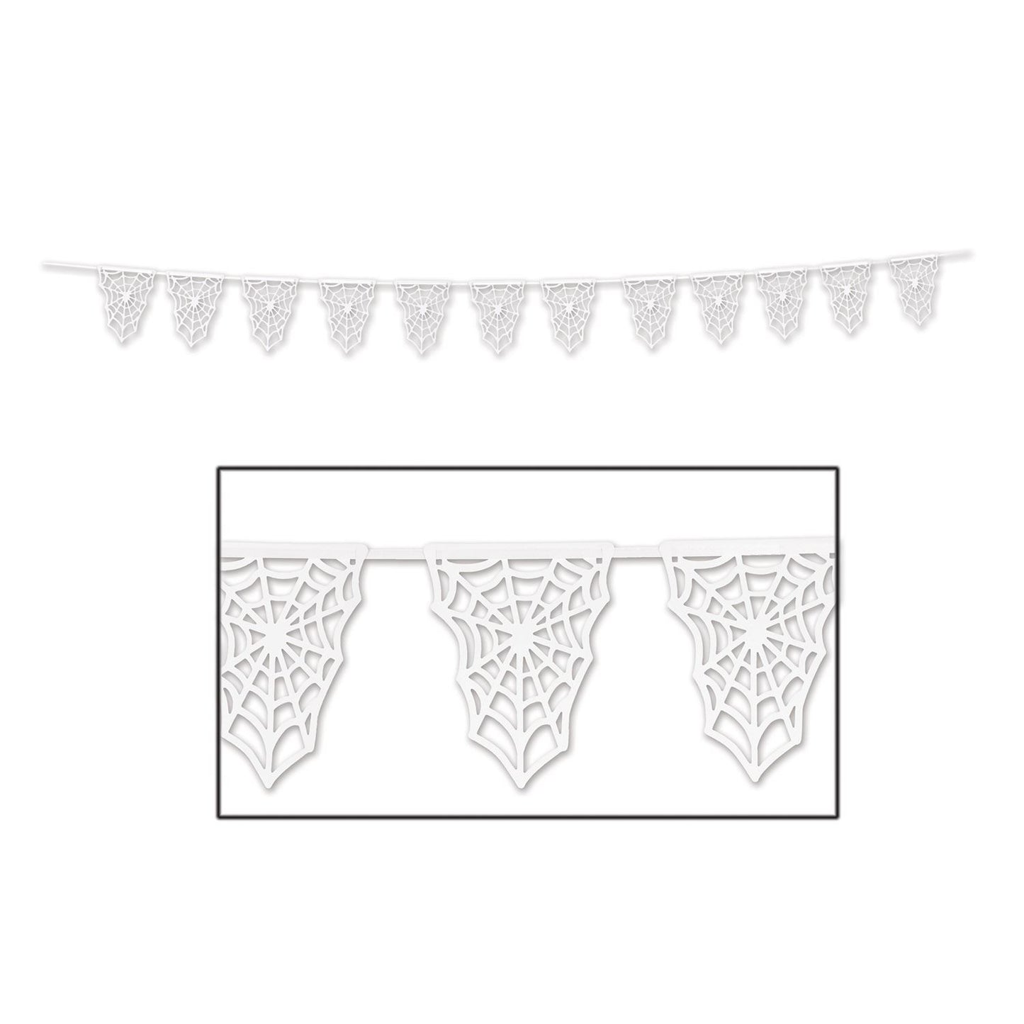 Beistle Spider Web Die-Cut Pennant Banner 90.5 in  x 15' (1/Pkg) Party Supply Decoration : Halloween