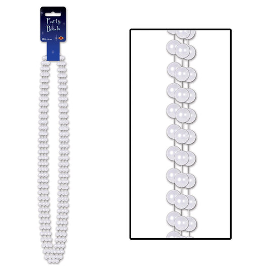 Beistle White Party Beads (3/pkg) - Party Supply Decoration for 20's