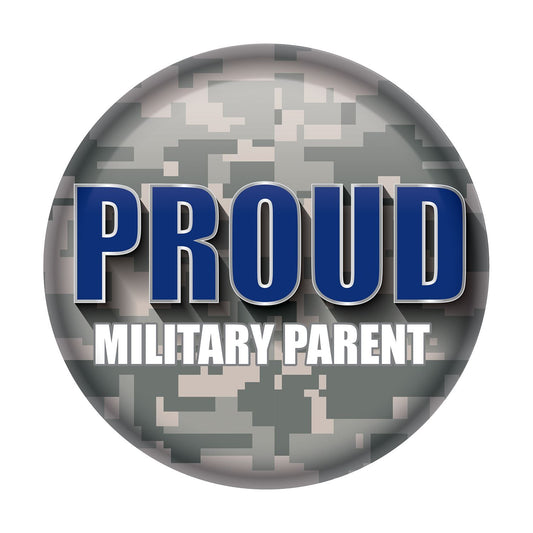 Beistle Proud Military Parent Button - Party Supply Decoration for Patriotic